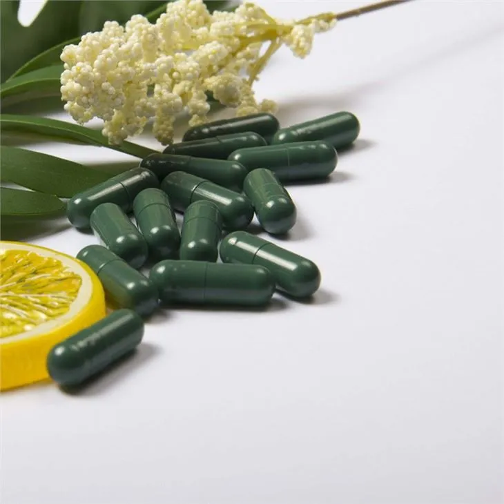 Green Hard Vegetable Capsules for dietary supplements